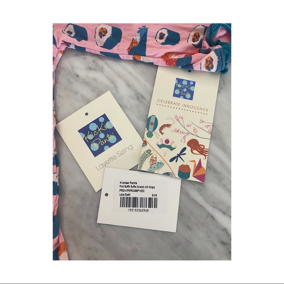 Like New! Kickee Pants Lotus Sushi Ruffle Coverall - Picture 3 of 3